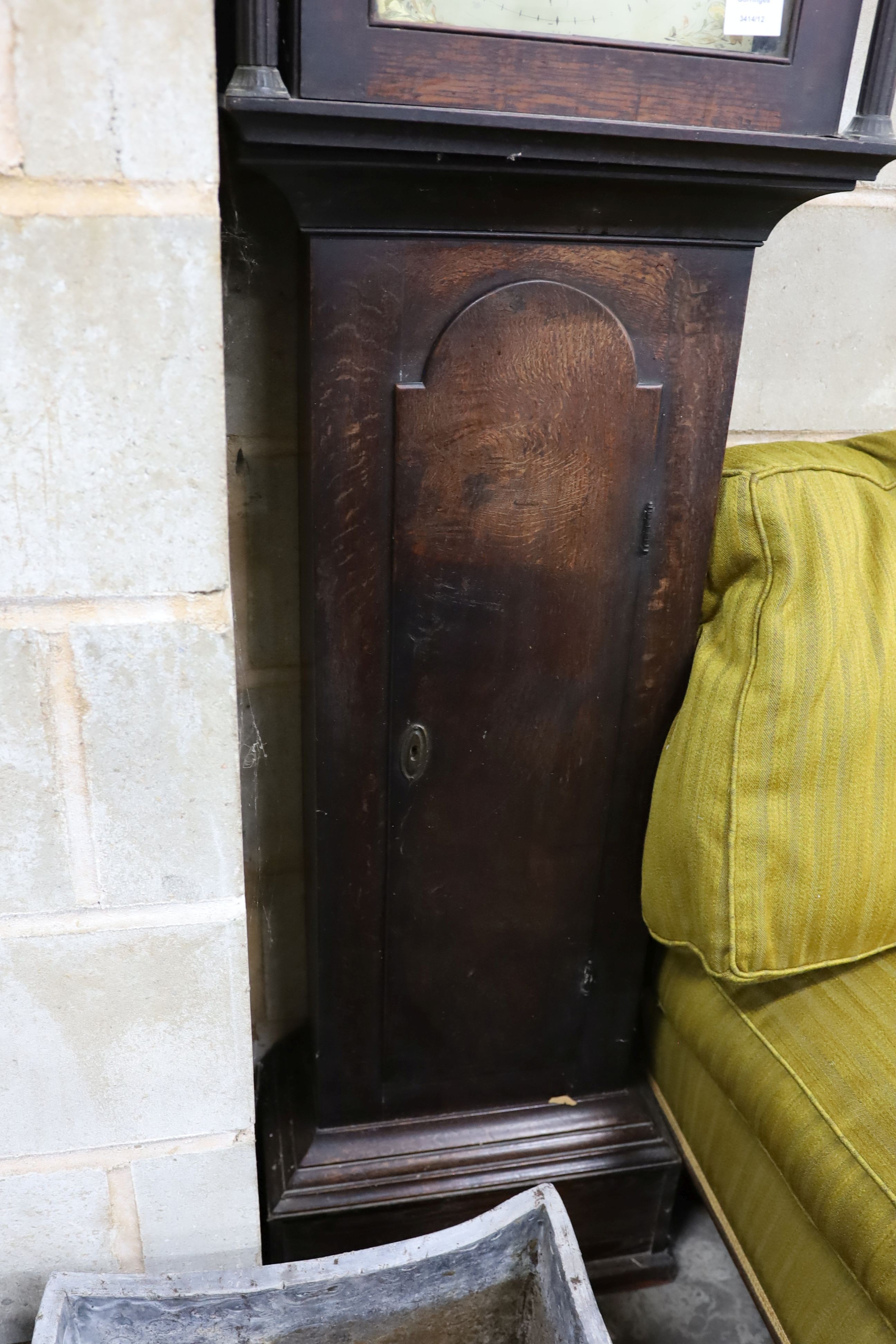 A George III oak 30 hour longcase clock, height 183cm (reduced)